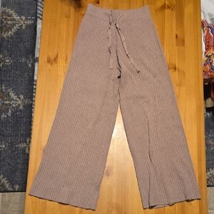 Women's Ribbed Knit Wide-Leg Pants